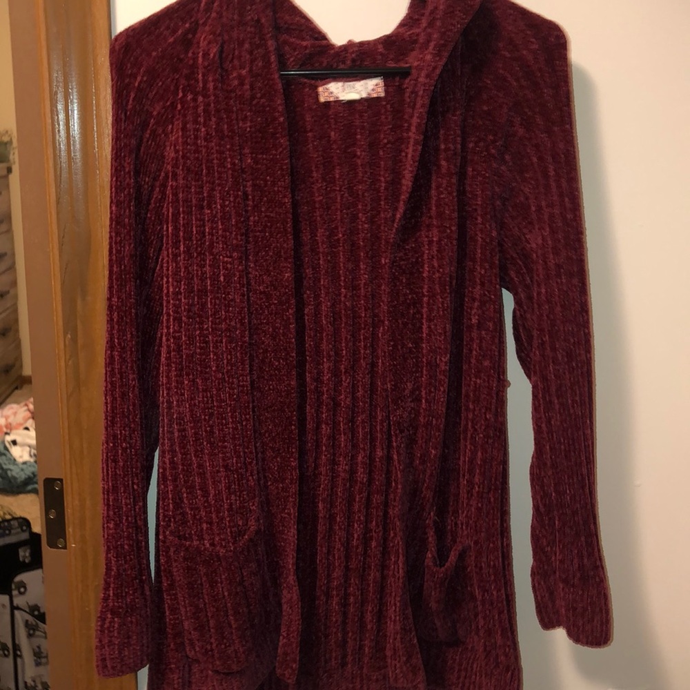 Maroon cardigan